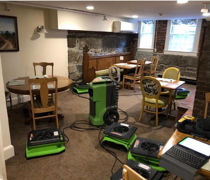 Equipment in a water damaged room